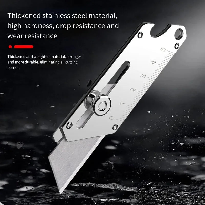 Compact Stainless Steel Utility Knife + SK4 Blades & Bottle Opener Utility Knife Zpaxo