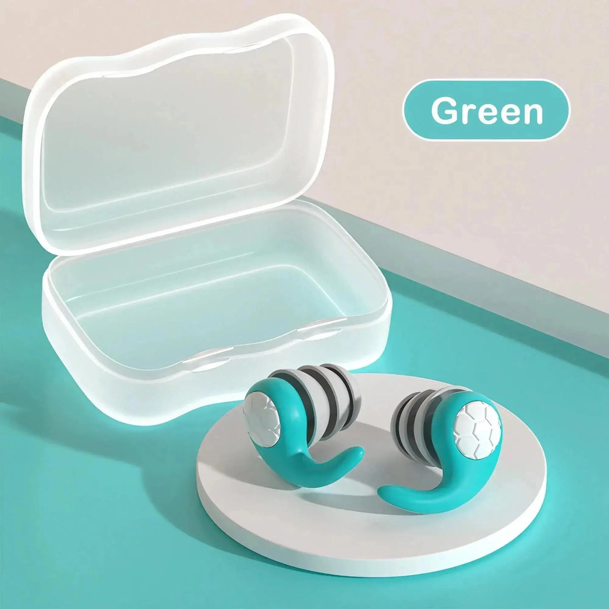 1Pair Sleeping Ear Plugs Noise Reduction Waterproof Earplug Zpaxo Green