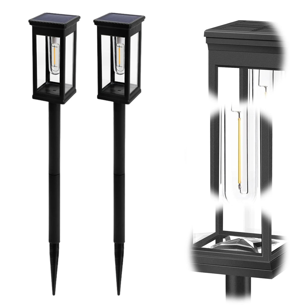 Solar Powered Lanterns Waterproof Metal Outdoor Light Tungsten
