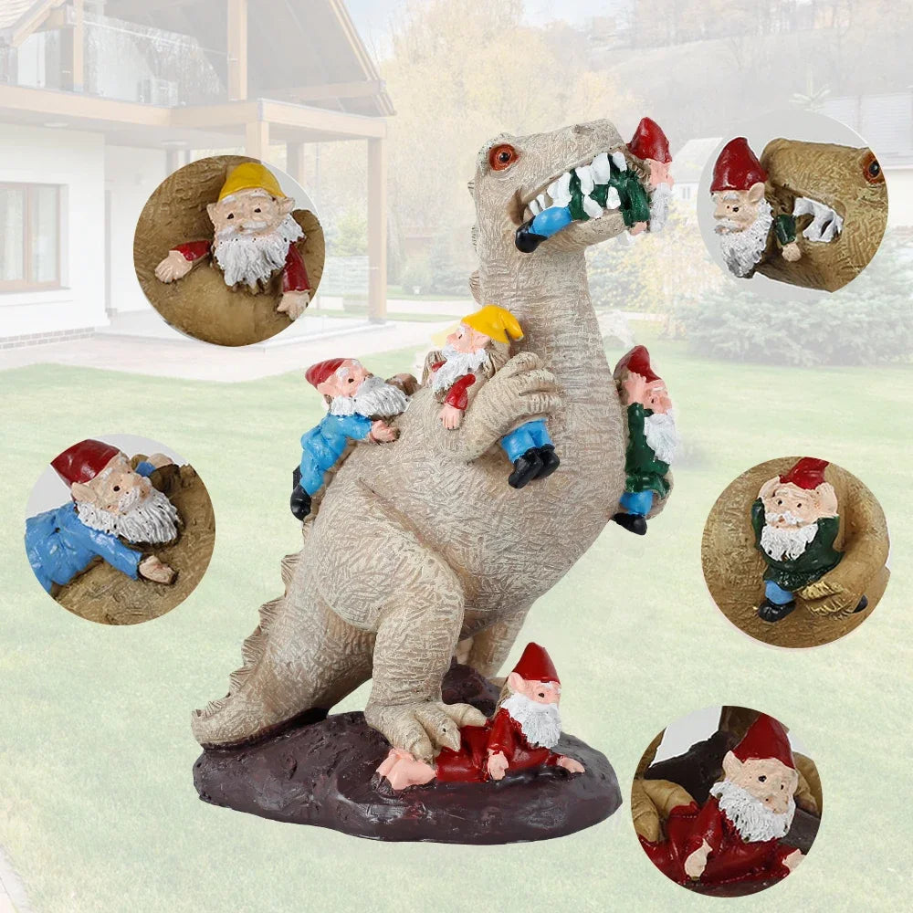 Multiple Sculptures Garden Dinosaurs Gnomes Animals Yard Resin Decor Landscape Funny Artificial Art Wall-mounted Bear Napping Zpaxo