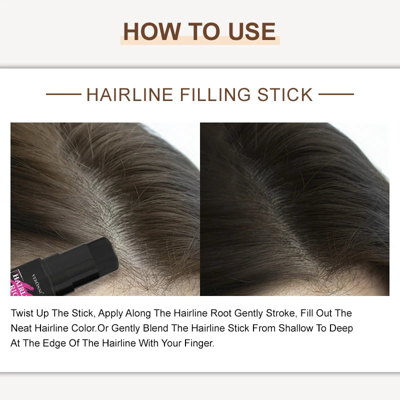 Hair Line Repair Stick Pen Black Root Cover Up Natural Hair Filling Hairline Shadow Powder Hair Coverage Hairline Rich Stick Zpaxo