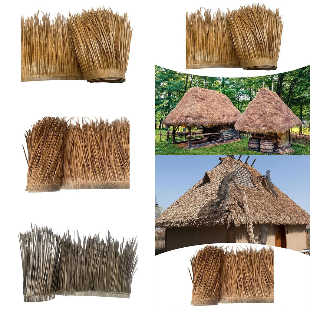 Artificial Thatch Roll 3.28ftx1.64ft Realistic Grass Roof Fence Decorative Ornament shutter Palm Straw Roof Thatch Roofing Panel Zpaxo