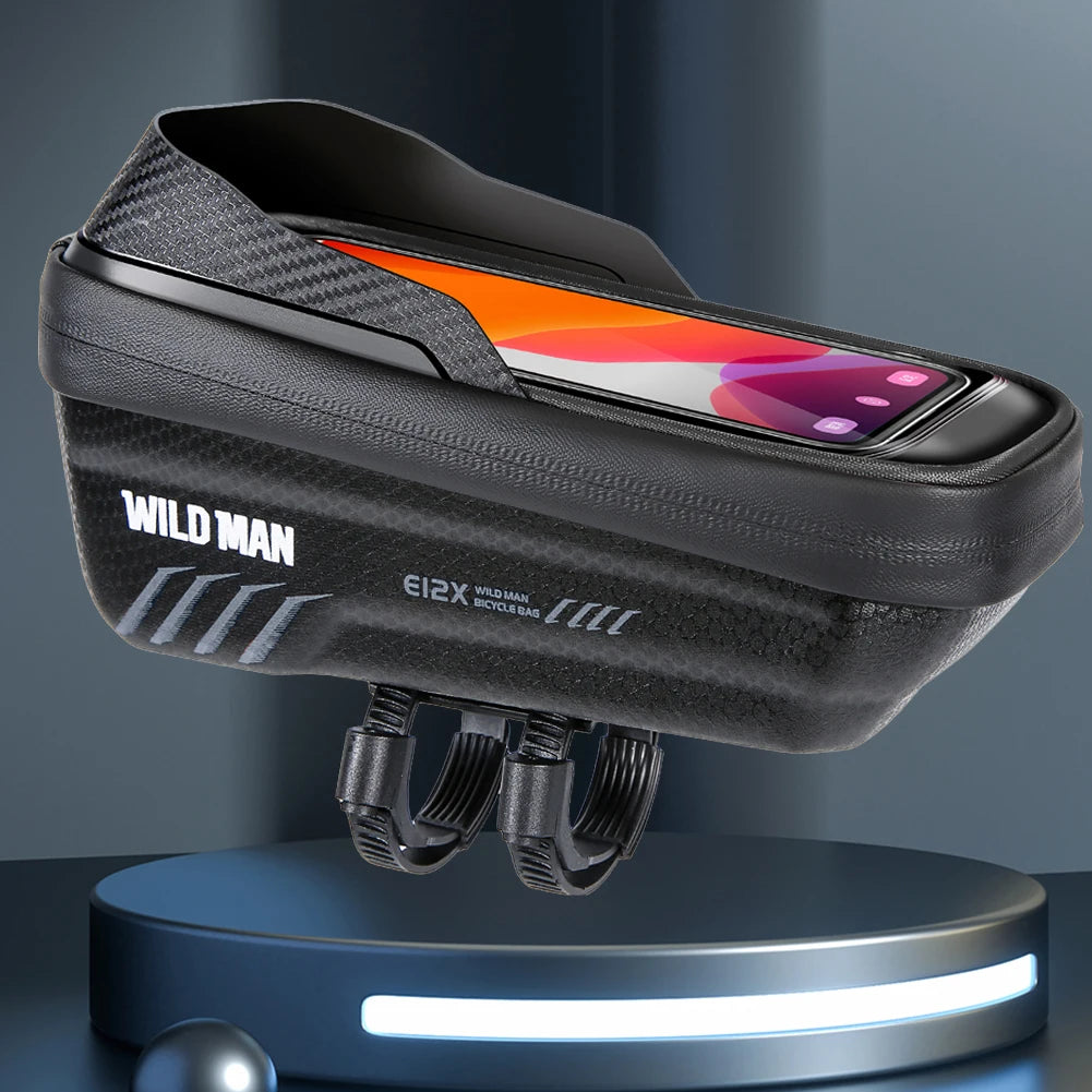 Bike Phone Handlebar Bag Waterproof Bicycle Front Frame Support Touch