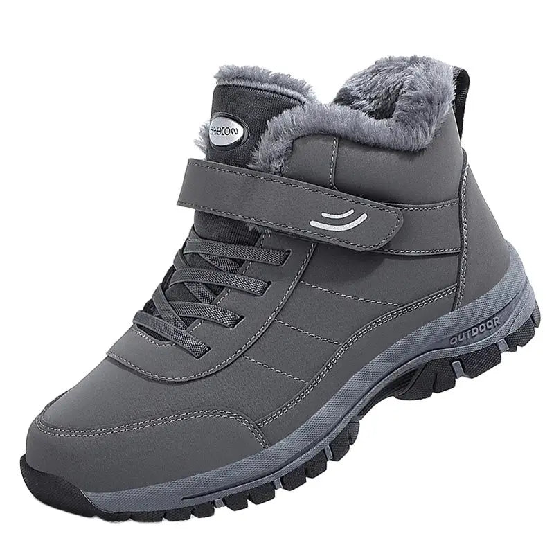 Leather Boots Men Women Shoes Waterproof Boot Man Plush Keep Warm Zpaxo