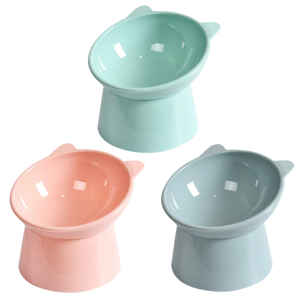 Tilted Cat Food Bowl Elevated Ergonomic Raised Anti Vomiting Tall Dog