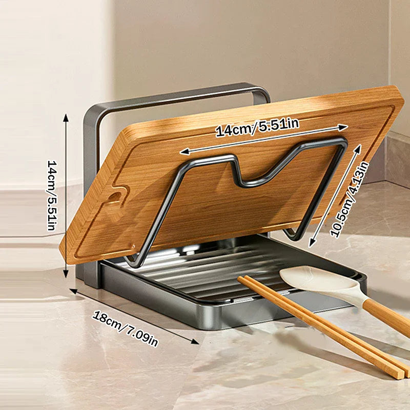 Kitchen Pot Lid Storage Rack, Multifunctional Stainless Steel Pot And Pan Organizer With Removable Drip Tray Zpaxo