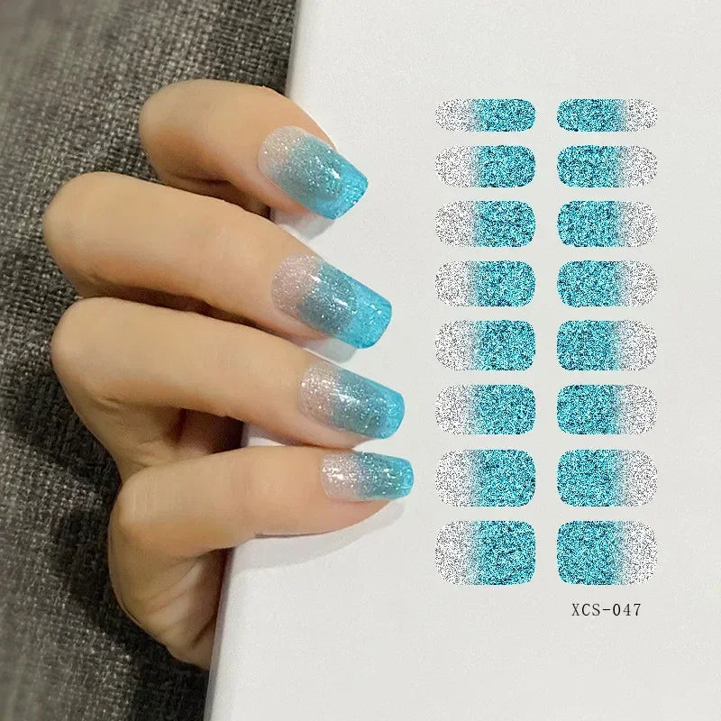 53 Colors Nail Polish Stickers Pure Color Strips Waterproof Adhesive Nail Full Sticker Environmental Protection DIY Nai Stickers Zpaxo XCS-047