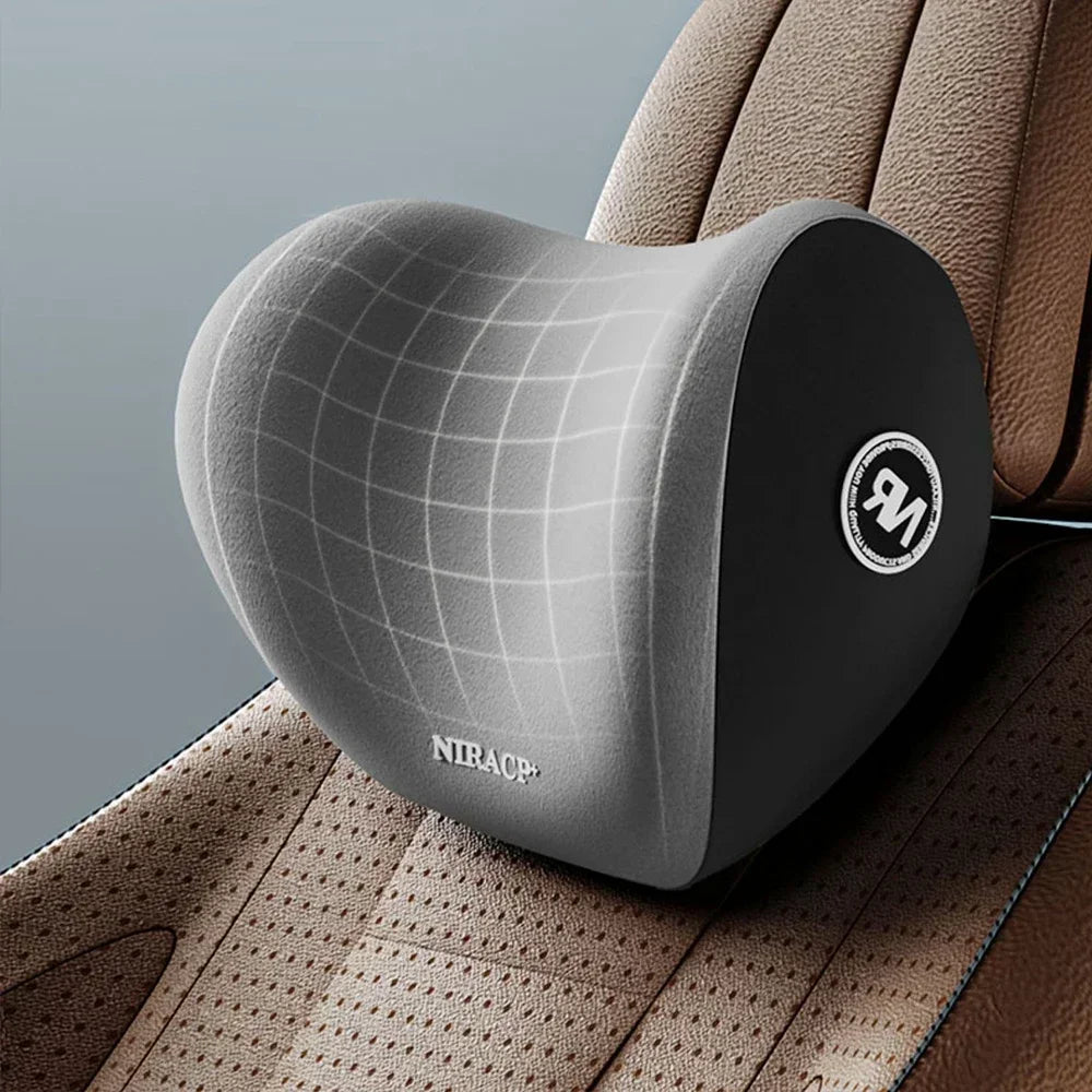 Memory Foam Car Neck & Lumbar Support Pillow | Travel Comfort