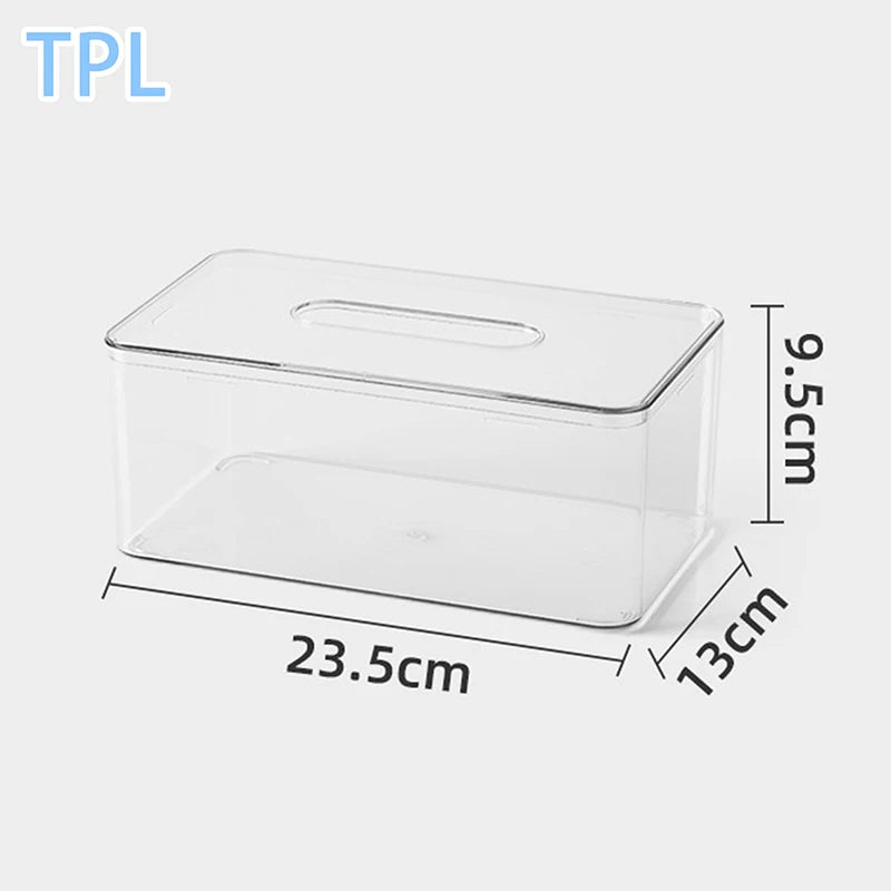 Living Room Desktop Transparent Napkin Box Ins Style Home Creative Bathroom Storage Simple Acrylic Square/Round Tissue Box Zpaxo Style4