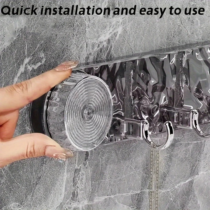 Easy-install Water Ripple Transparent Suction Cup Hooks No Drilling