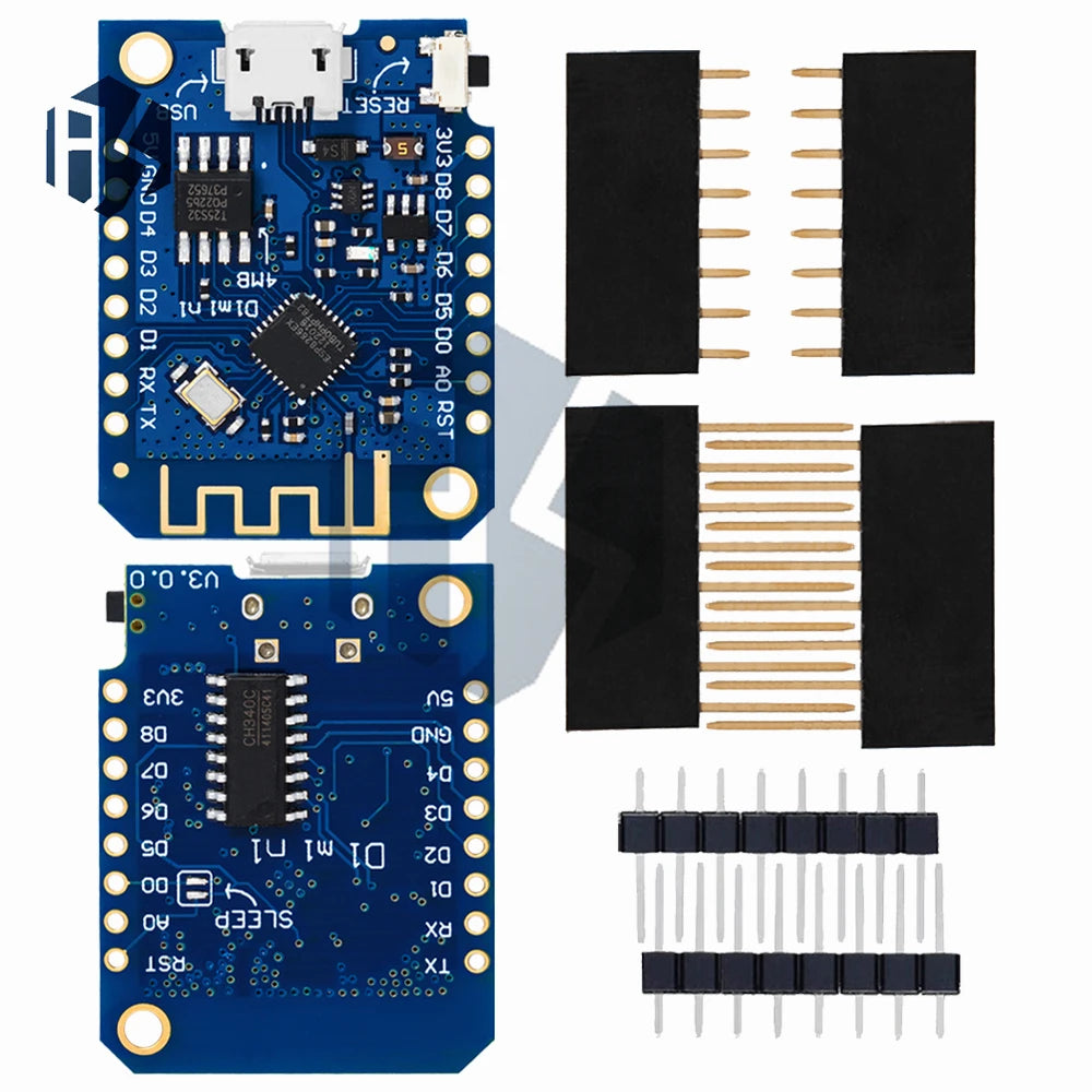 for Wemos D1 Mini V3.0.0 ESP8266 Development Board – WiFi IoT Module with CH340 USB, 4MB Flash for Arduino Zpaxo