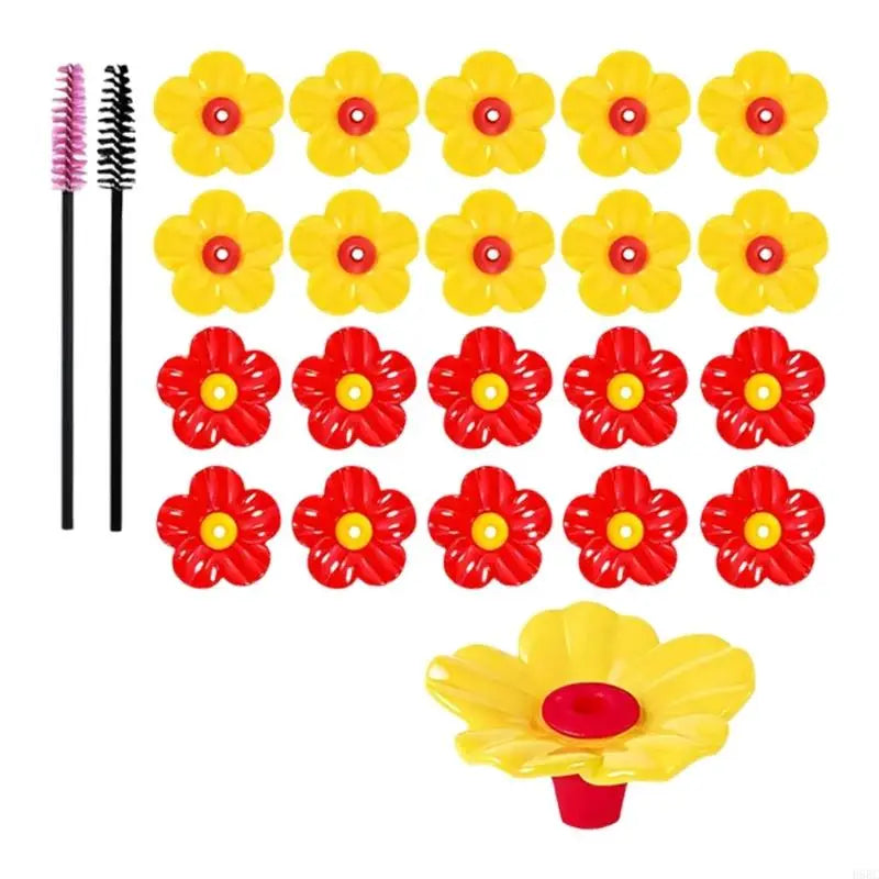 20Pcs Bright Plastic Hummingbird Feeder Flower Attachments Set For Bird Lover Zpaxo
