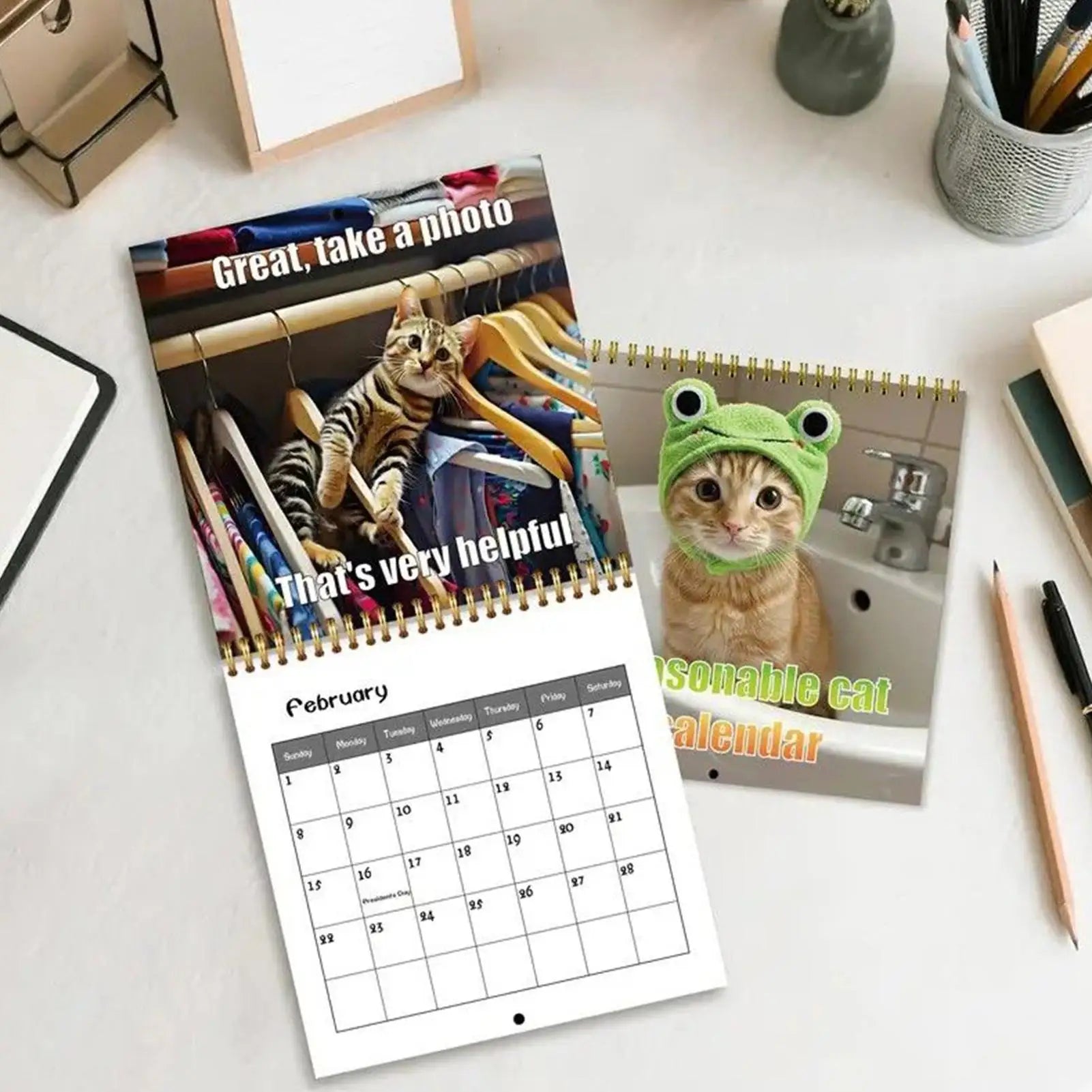 2026 Cat Calendar 2026 Wall Calendar Schedule Planner for Holiday Dates Christmas New Year Office Home Kids Adults Family Zpaxo