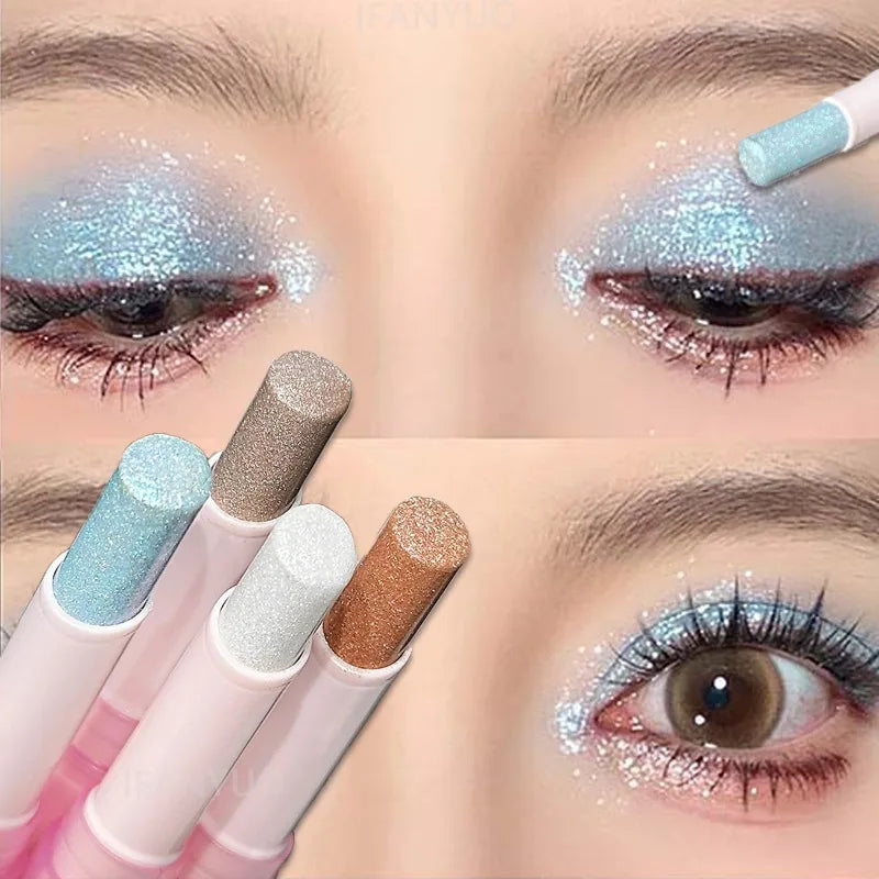 Jelly Eye Shadow Stick Blue Diamond Aurora Glitter Pearlescent