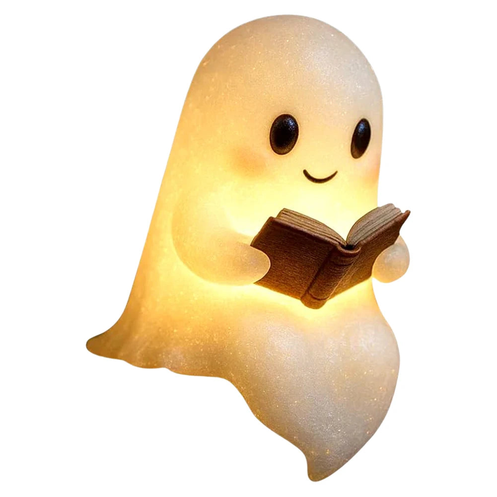 1 LED Cute Ghost Reading Book Lamp Halloween Night Light Decor Zpaxo 1Pcs large