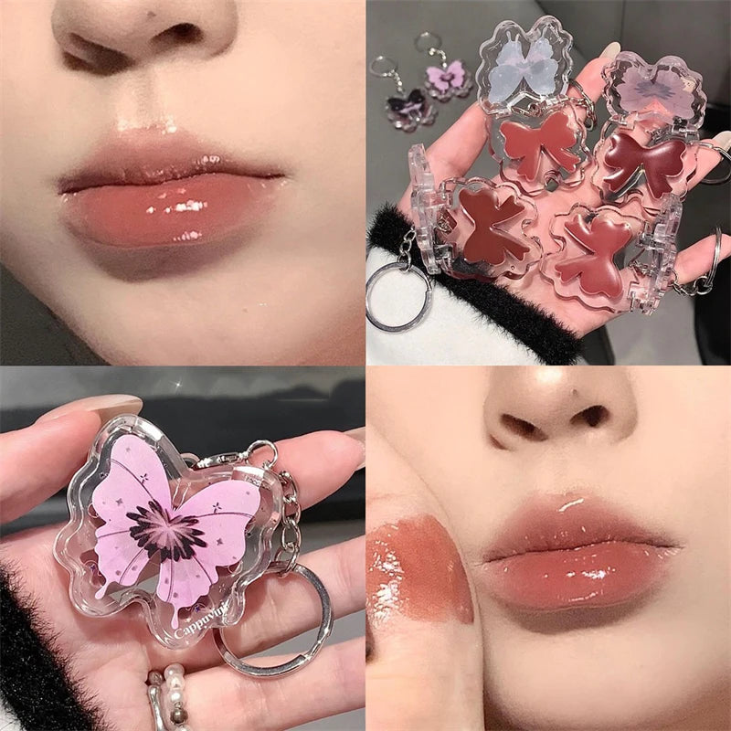 Butterfly Jelly Mirror Water Lip Gloss Portable Moisturizing Lip Balm Waterproof Liquid Lipstick Lipgloss Makeup Korean Cosmetic Zpaxo 5B