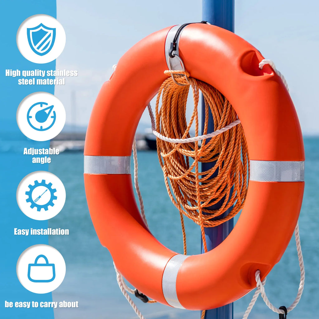 Horseshoe Life Buoys Swimming Ring Holder Boat Grade Stainless Steel 316 Ship Buoy Bracket Lifebuoy Bracket Durable Accessorie Zpaxo