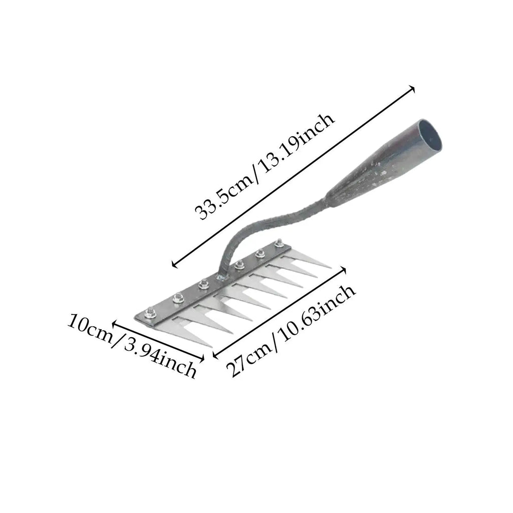 Garden Weeding Rake Sturdy Efficient Metal Practical Convenient Heavy Duty for Yard Cultivating Gardening Landscapers Homeowners Zpaxo