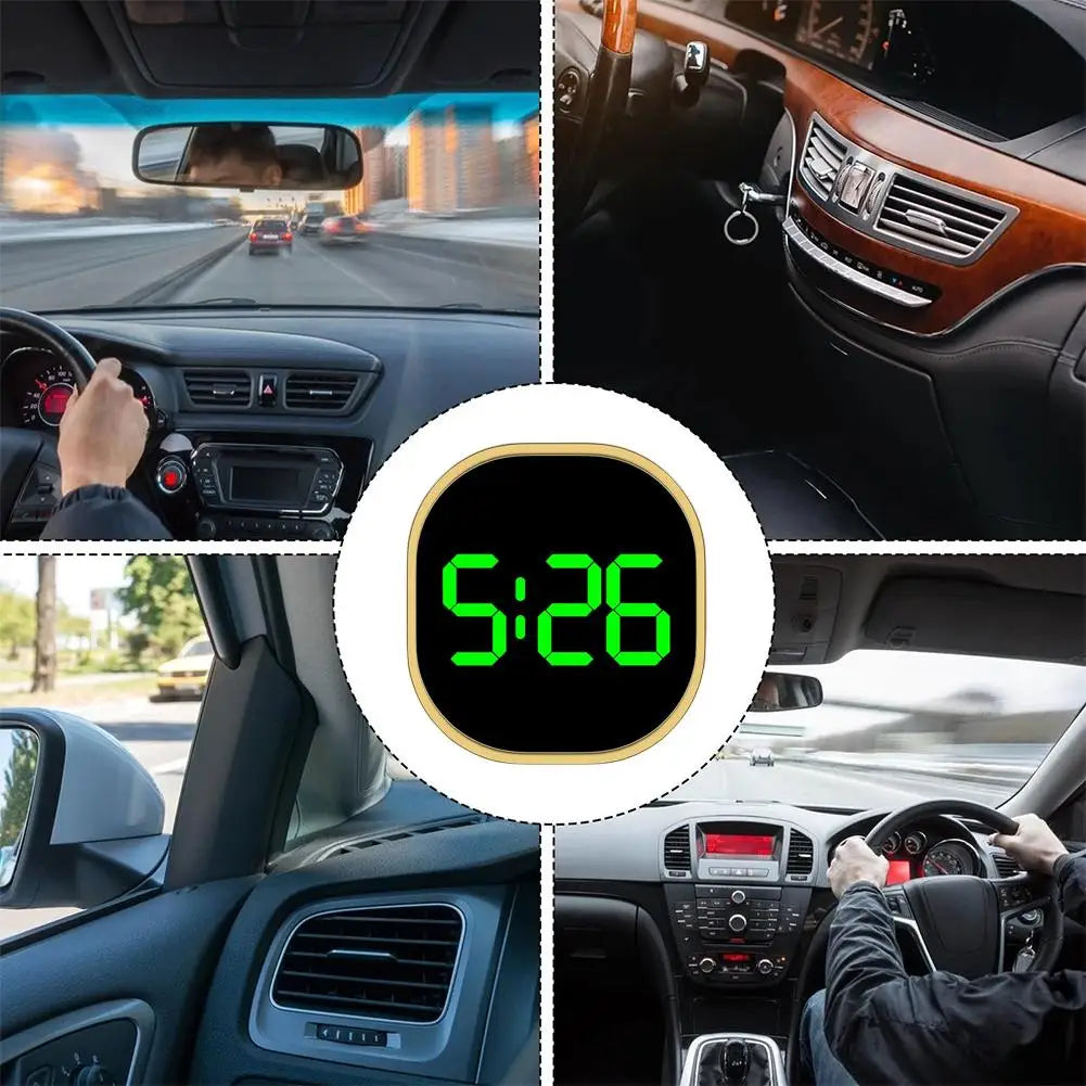 Mini LED Digital Stick-On Car Dashboard Clock | Auto Accessory Car Dashboard Clock Zpaxo