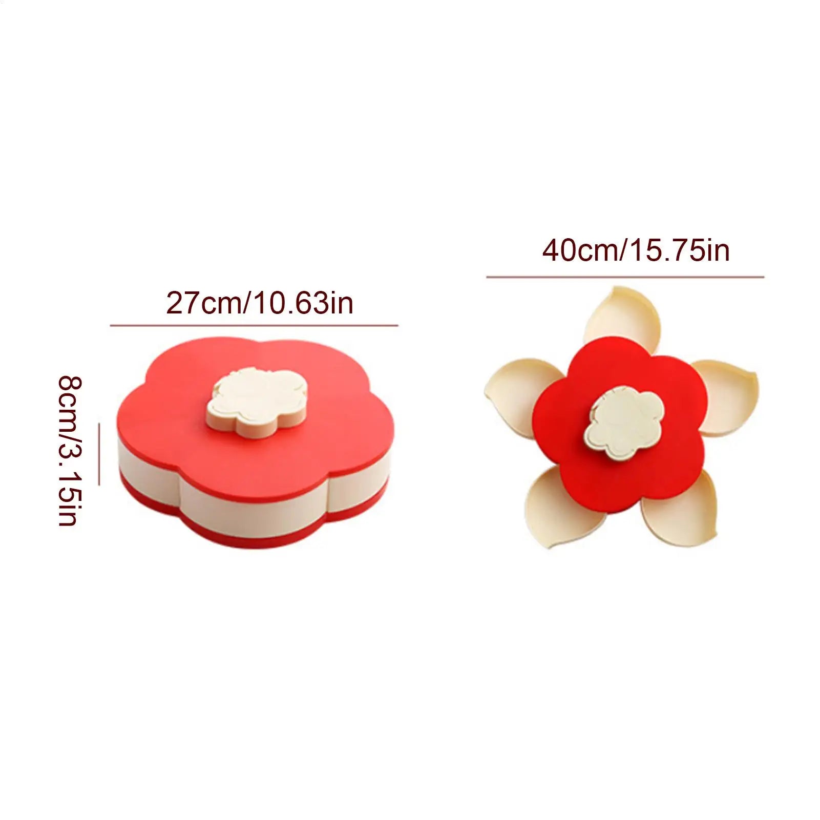 Serving Tray Dividers Petal Shape Rotating Divided Storage Container
