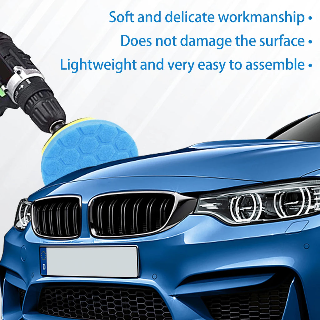 5Pcs Polishing Pad Kit 3/4/5/6/7 Inch Car Foam Buffing Pads Automobile Sponge Durable Buffer Mat Dremel for Car Glass Polisher Zpaxo