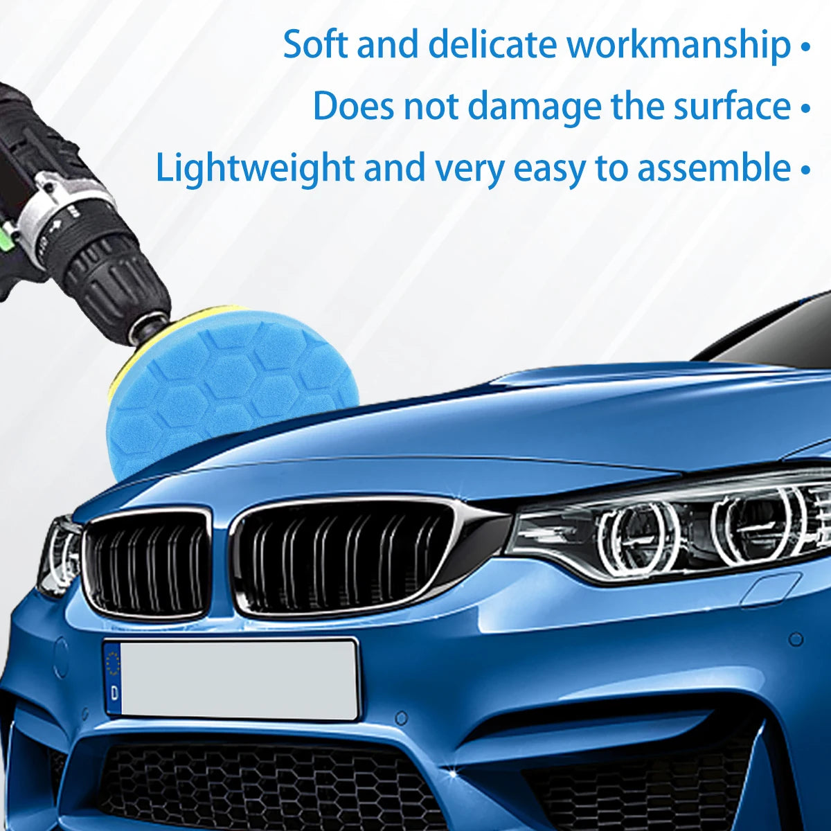 5Pcs Polishing Pad Kit 3/4/5/6/7 Inch Car Foam Buffing Pads Automobile Sponge Durable Buffer Mat Dremel for Car Glass Polisher Zpaxo