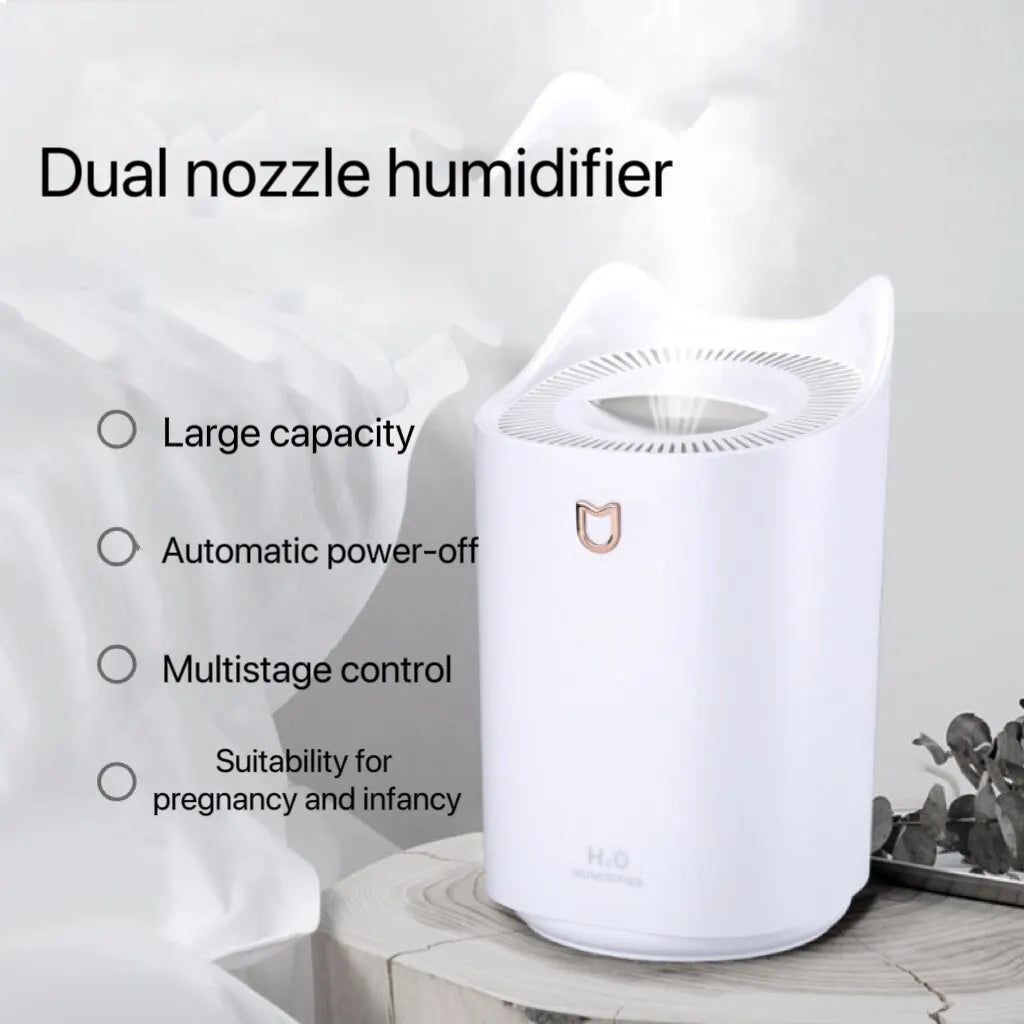 3000Ml Dual Jet Air Humidifier Large Capacity Atomizer Ultrasonic Aroma Diffuser Cool Mist Maker Air Humificador Purifier Zpaxo
