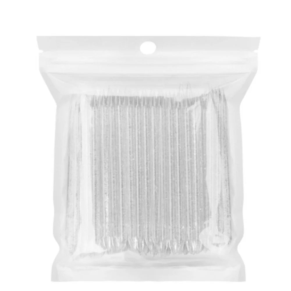 50 Reusable Crystal Stick Material Professional Design Double Head Zpaxo White-7.5cm-100Pcs