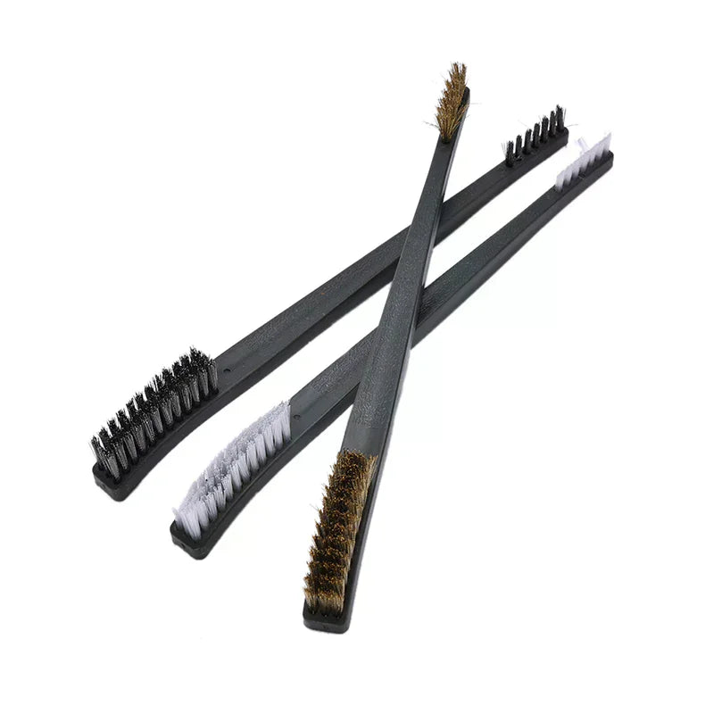 Nylon Stainless Bristle Cleaning Tool Cleaner 3x Mini Wire Brush Brass Zpaxo