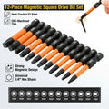 Square Head Screwdriver Bit Set Magnetic 12pcs 1/4 Inch Hex Shank S2 Steel Robertson Drive Impact Drill Adapter For Woodworking Zpaxo 12pcs 50mm