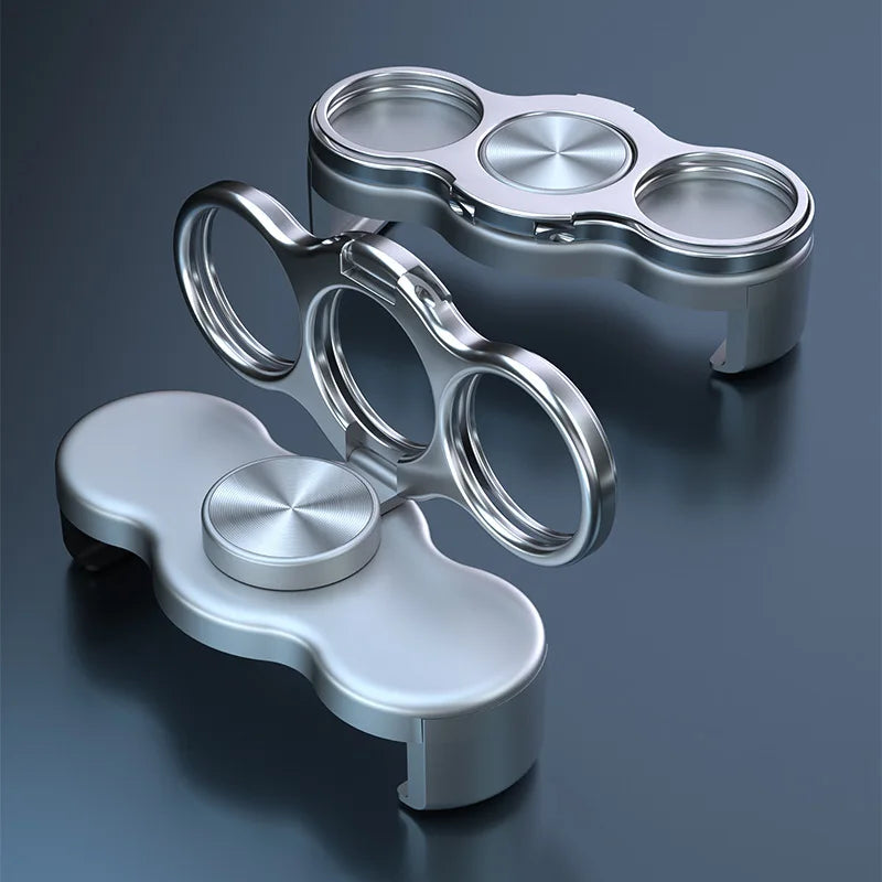 Multi Functional Foldable Phone Stand 360 ° Rotating Stand With Three Ring Support Metal Detachable Portable Phone Holder Zpaxo Silver