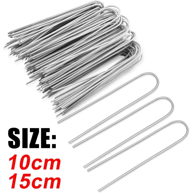 U-type Sod Pins Lawn Anchors Artificial Turf Landscape Fabric Fence