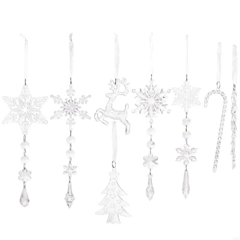 Elegant Acrylic Ice Christmas Tree Hangers Safe Kids Pet Holiday