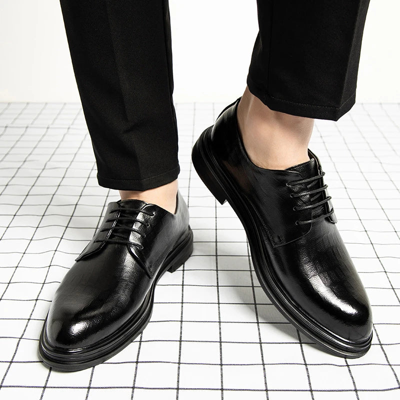 Mens Winter Warm Fur Lined Formal Business Dress Shoes Height Zpaxo