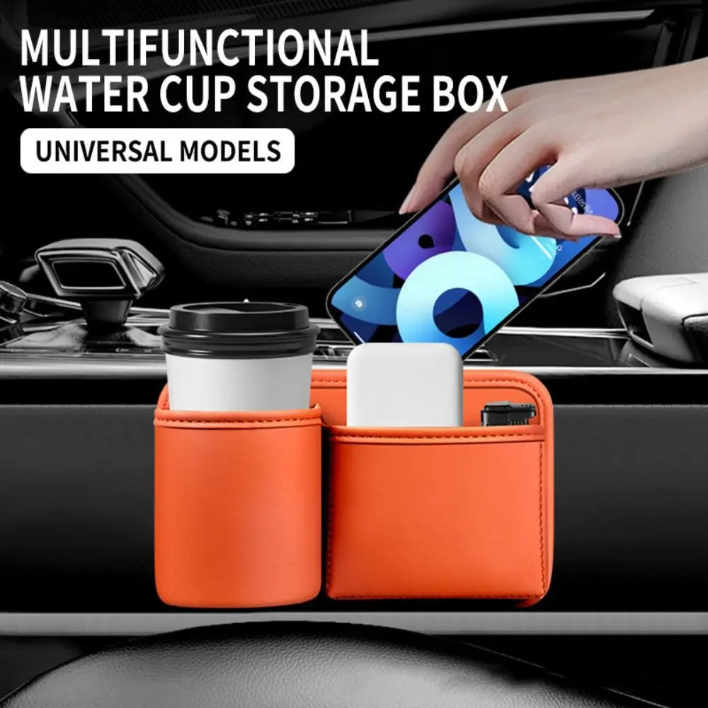 Universal Car Backseat Cup Holder Leather 2 Pockets Vehicle Storage Box Large Capacity Space Saving Vehicle Trash Can Sundries Zpaxo