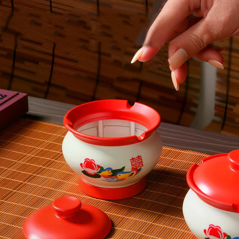 High-value Spittoon Ashtray Lid Prevent Flying Creative Unique Retro Zpaxo