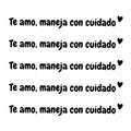 Spanish Drive Safe Rearview Mirror Vinyl Decal | Te Amo Sticker Vinyl Car Decal Zpaxo B