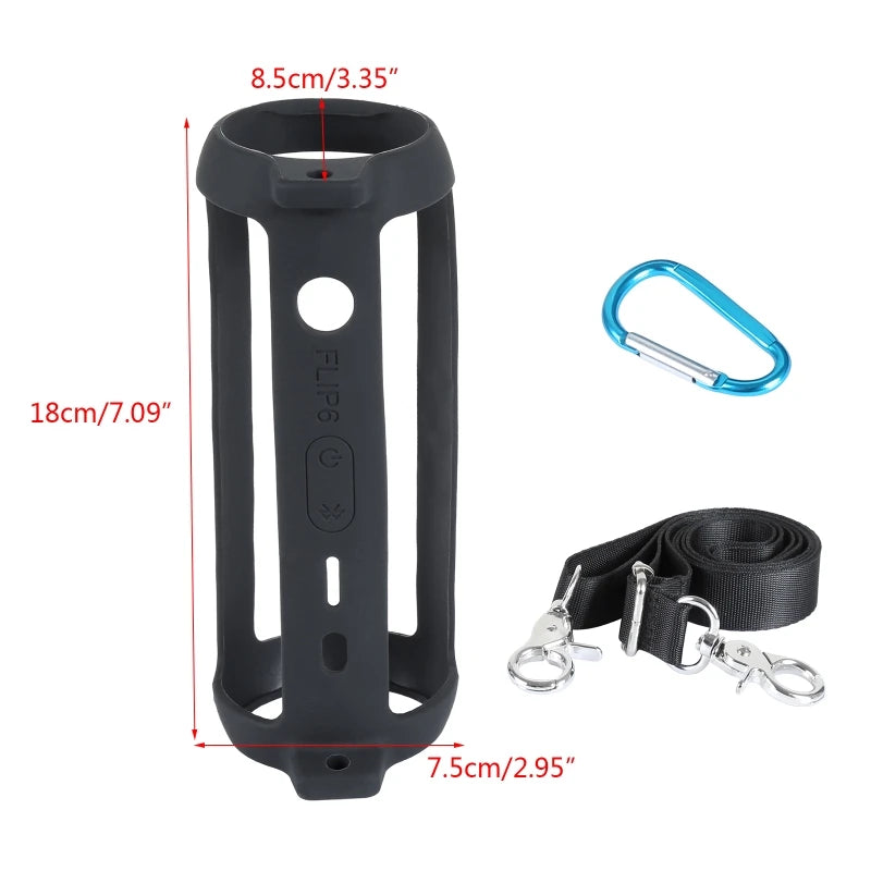Silicone Protective Skin Cases Travel Cover Case Shoulder Strap Hook Zpaxo
