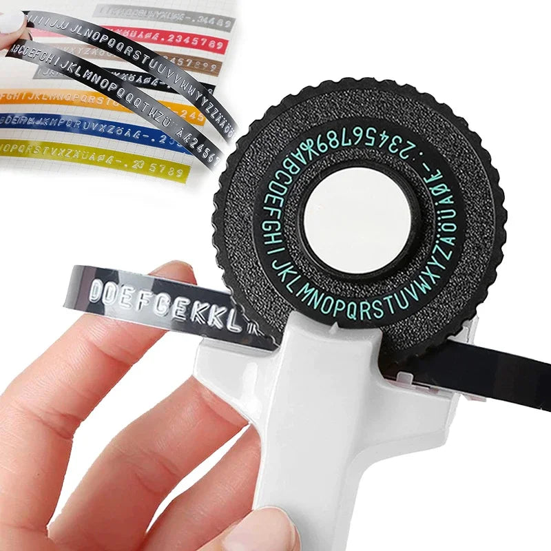 1pc 3D Embossing Typewriter Household Mini Portable Manual Label Machine Embossing Machine Hand Home Decorative Tape Paper Zpaxo