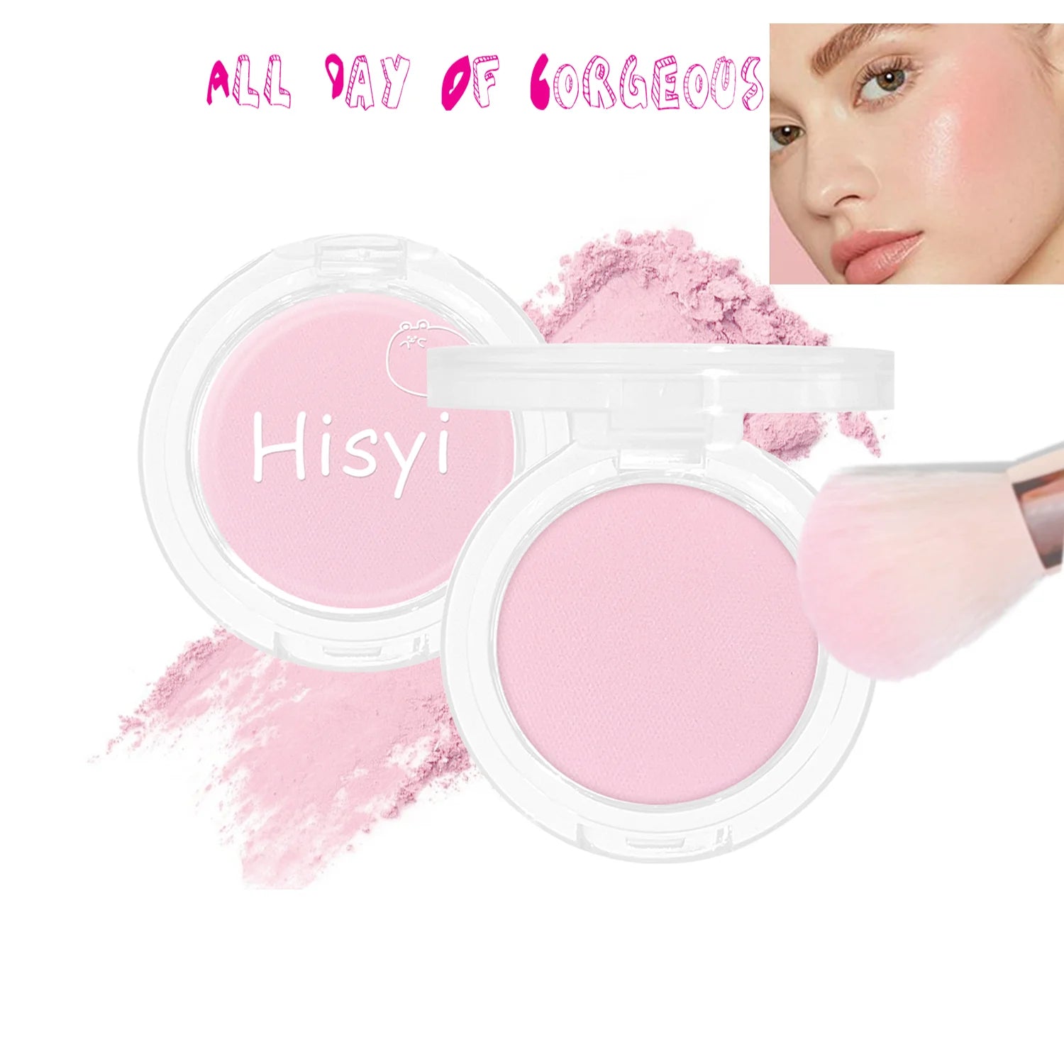 HISYI slightly tipsy blush matte fine flash micro flash natural color makeup pure desire monochrome blush plate Zpaxo