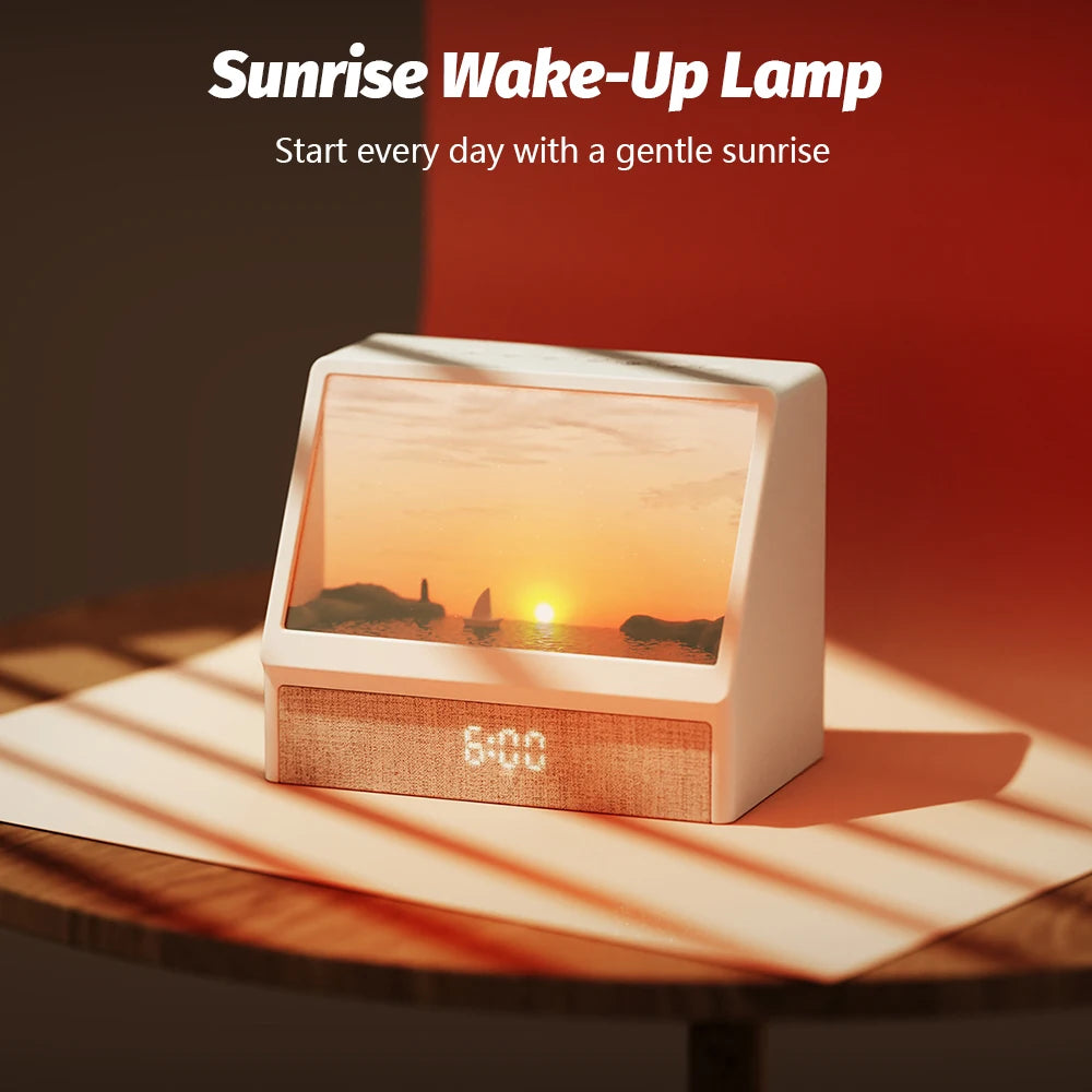 Sunrise Alarm Clock Wake Up Night Light Bluetooth Table Decoration Zpaxo
