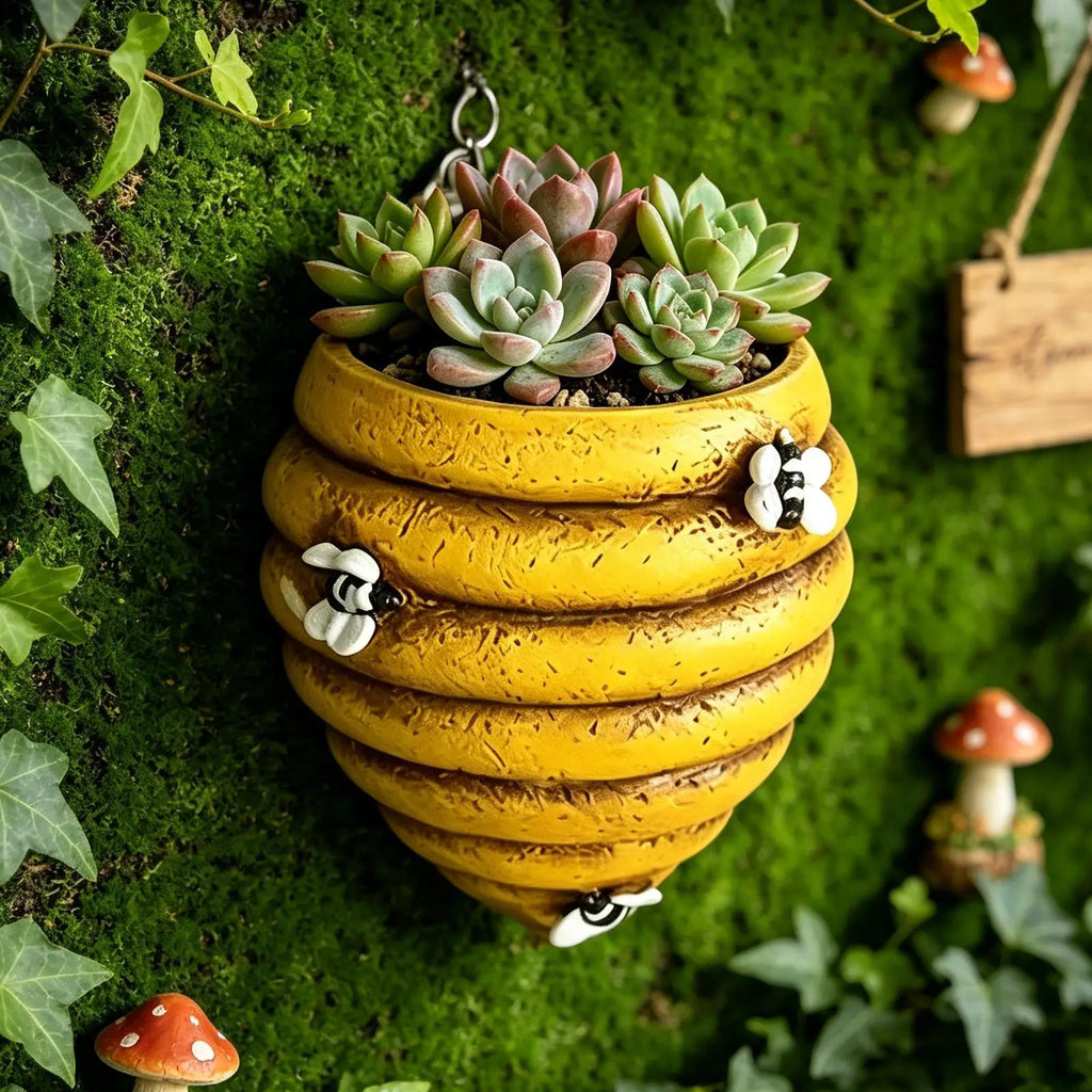 Wall Planter Beehive Geometric Design Vase Mounted Plant Holder