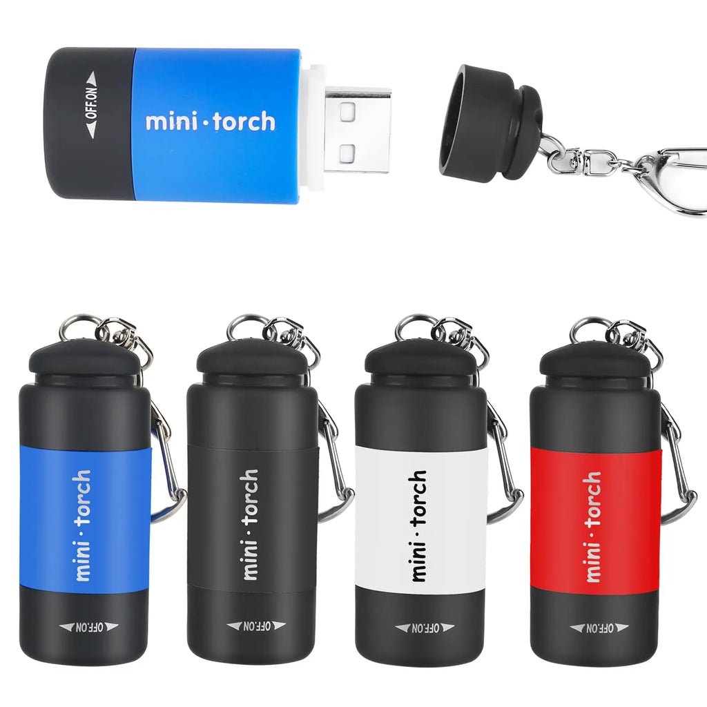 USB Rechargeable LED Keychain Flashlight – Mini Waterproof Torch Keychain Flashlight Zpaxo