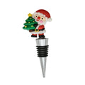 PVC Christmas Wine Stopper, Green Christmas Tree, Snowman Cane, Sugar Deer, Santa Claus Wreath, Red Wine Stopper, Glass Bottle Y Zpaxo B