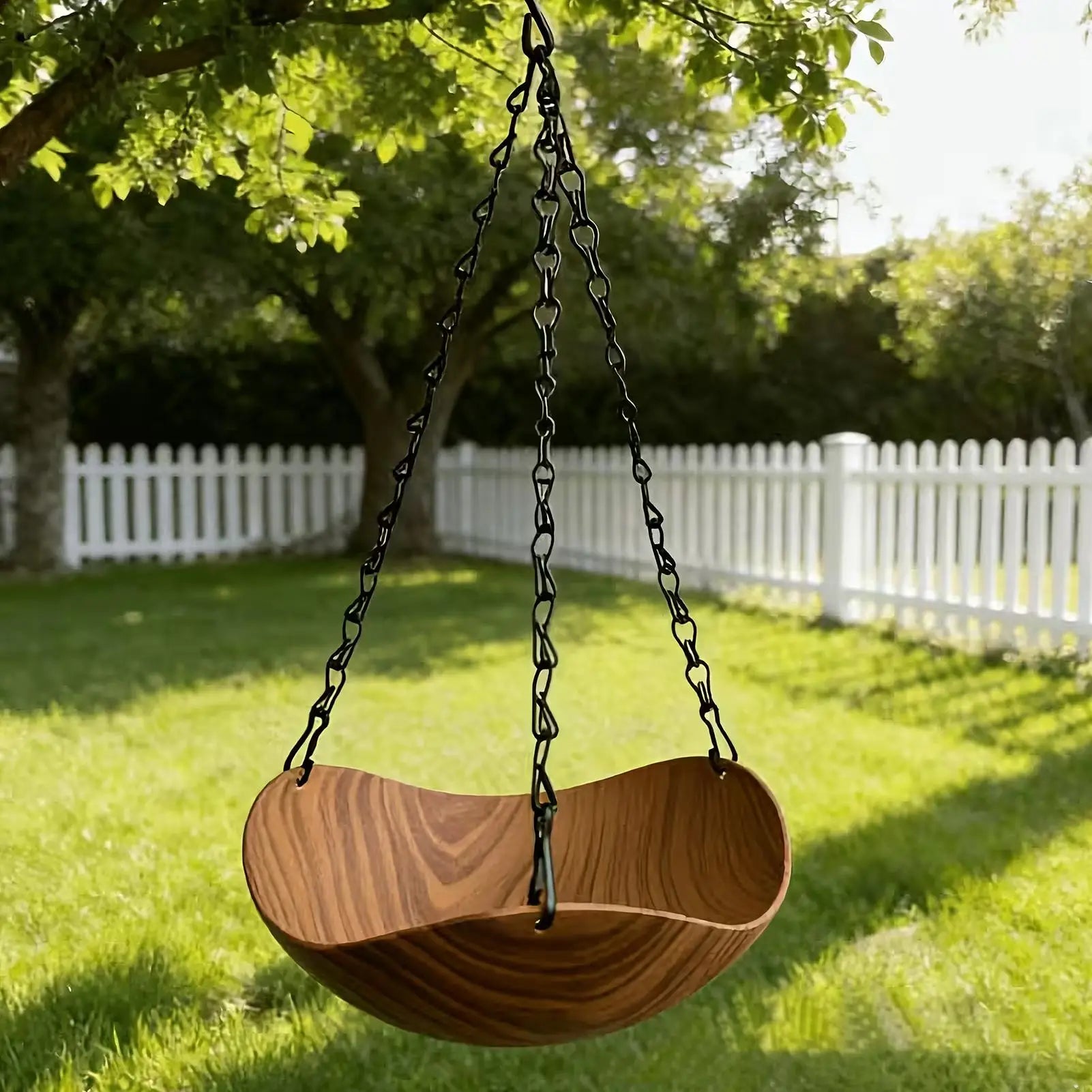Outdoor Bird Bath Wooden Feeder Water Bowl Wild Feeders Tray Park