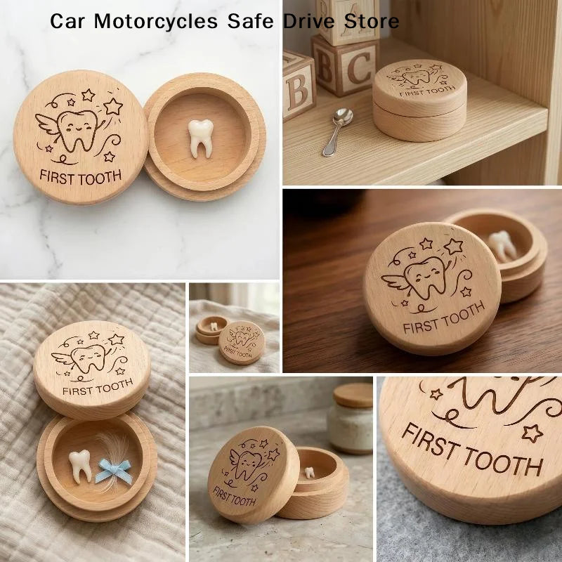 CM1Pcs Unfinished Wood Keepsake Baby Teeth Hair Memories Wooden Tooth