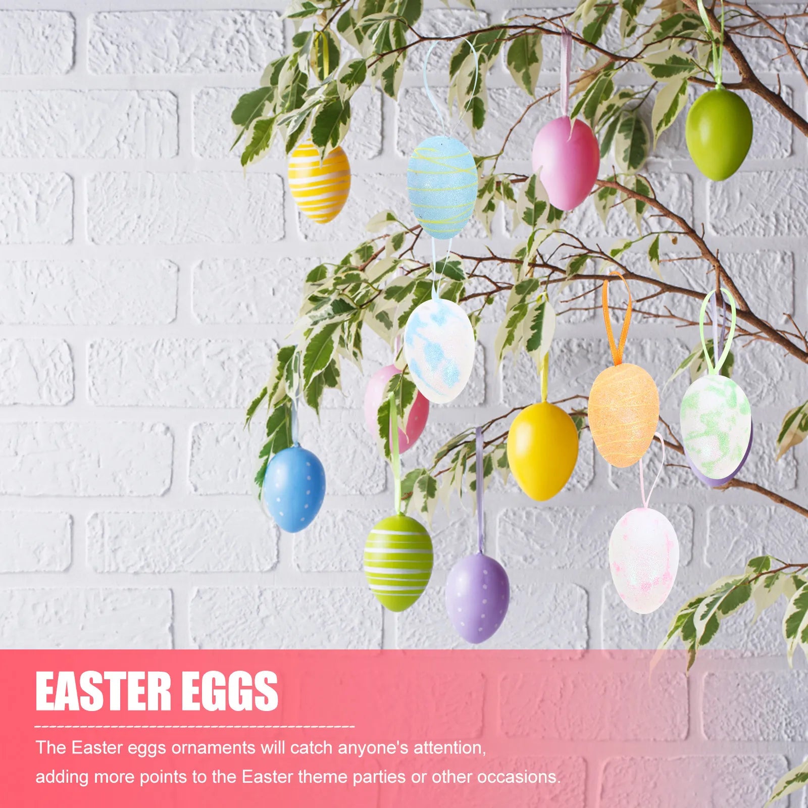 Easter Egg Ornaments Hand-painted Decorative Hanging Eggs Tree Decor