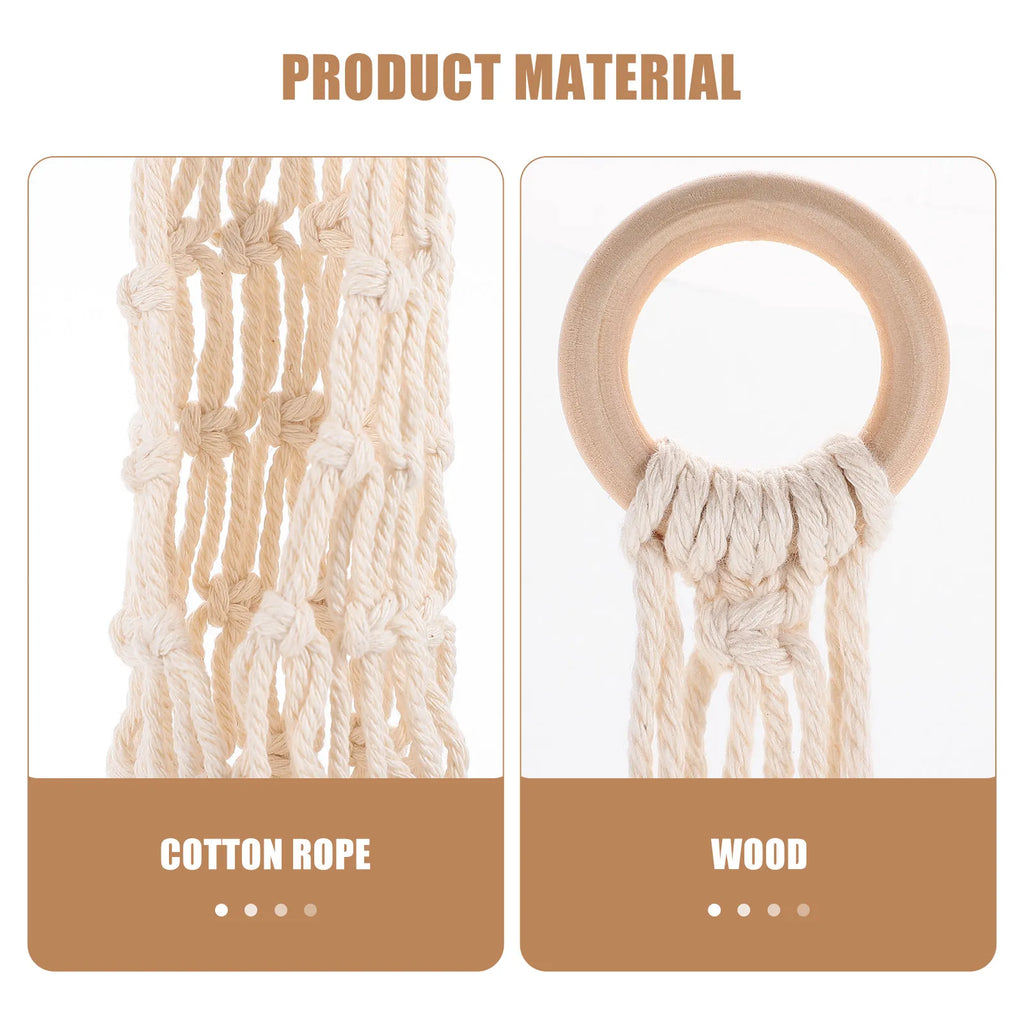 Modern Minimalist Cotton Rope Hanging Basket Woven Decorative Storage