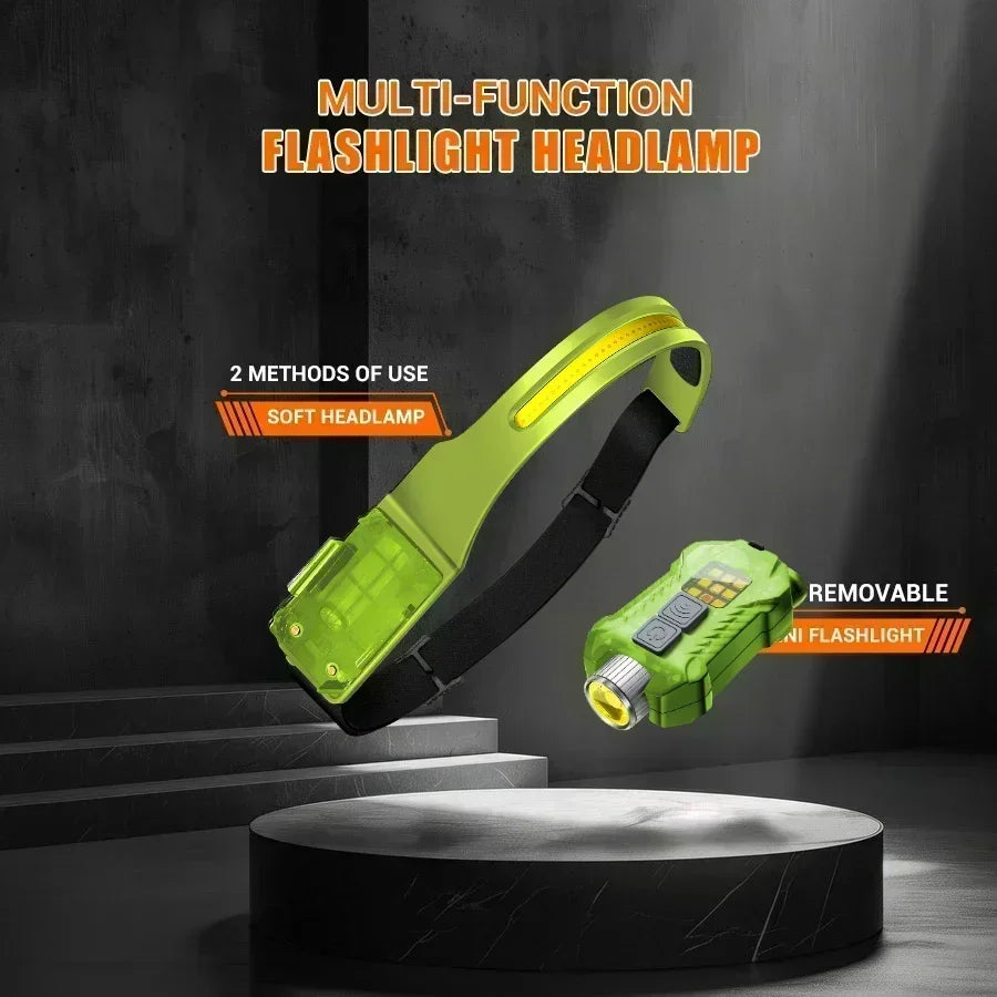 LED Sensor Headlamp USB-C Rechargeable 9 Modes IP65 400LM