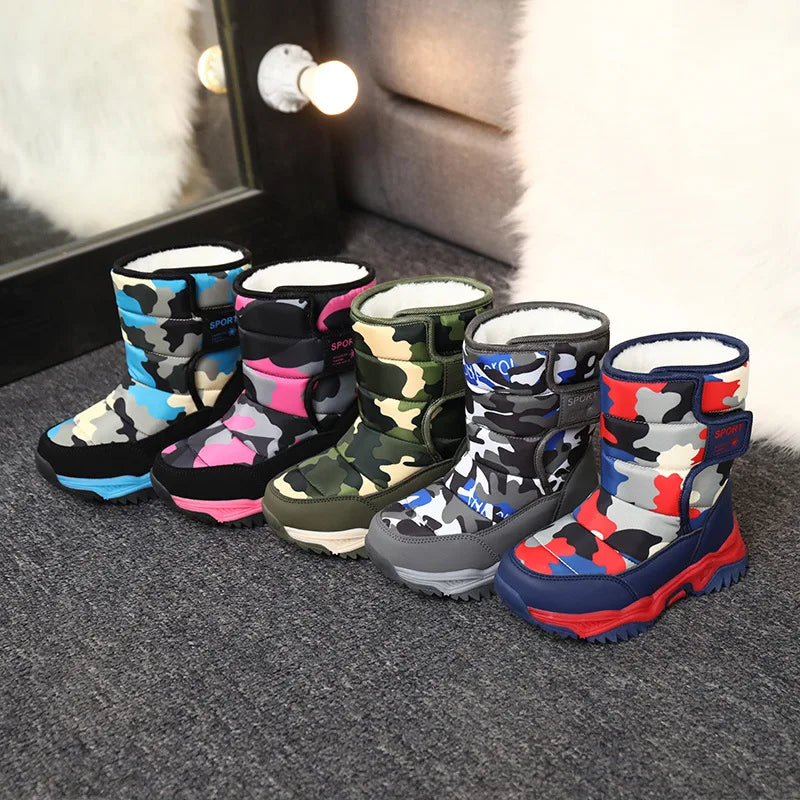 2023 Winter Children Shoes Plush Waterproof Fabric Non-slip Girl Zpaxo